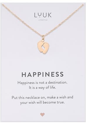 LUUK LIFESTYLE Stainless steel cute pendant necklaces, Butterfly|Heart|Cupcake|Cloud|Palm Tree etc, Gift ideas for Her with HAPPINESS Card, 50cm adjustable, waterproof, Silver|Gold|Rose Gold