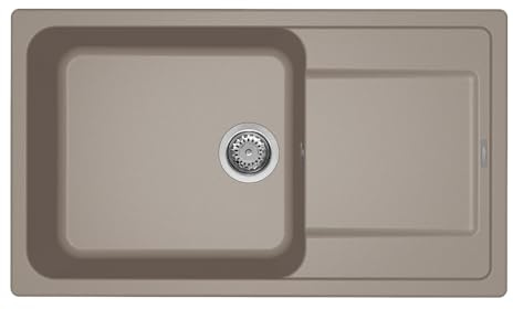 Elleci Lavello Incasso Life 410 1 Vasca con gocciolatoio 86×50 Grigio Tortora Granitek LG241043
