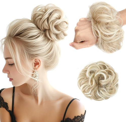 XFSRG Ciambella Chignon Messy Bun Elastico Posticcio Capelli Sintetici Acconciatura Updo Voluminoso Naturale