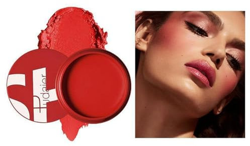 Blush Crème, Blush Poudre, Blush Rouge, Blush Pour Les Lèvres Et Les Joues, Fard à Joues Miroiter Make-Up Léger Et Lisse, Longue Durée Et Imperméable 8 g (#09)