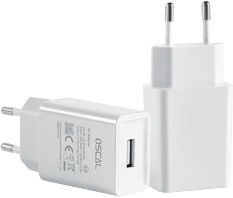 OSCAL Chargeur USB, Adaptateur de Prise 10W 1Port, Chargeur Type C Rapide pour Smartphone/Tablettes/PC Portables Fast Charge 10W Adaptateur Secteur, Compact et Puissant