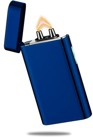 RSBYE Encendedor Electrónico Mechero Electrico con Arco Eléctrico Engrosado Encendedor Electrónico de Plasma Mechero Electrico USB C Recargable para Vela, Barbacoa, Camping (Azul)