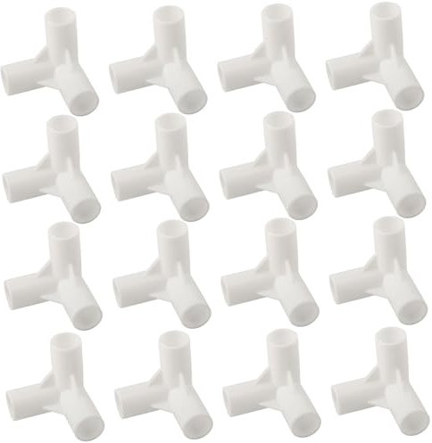 Peosaard Raccord de Tuyau, Outils de raccord tuyaux 16 pcs 3 Voies 16 mm 90 degrés Tente en Plastique Robuste, raccords