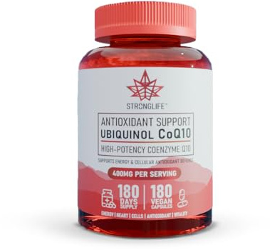 CoQ10 Ubiquinol 400mg – 180 Capsules – 6 Month Supply - High Strength – Active Form – Bioavailable Coenzyme Q10 Supplement