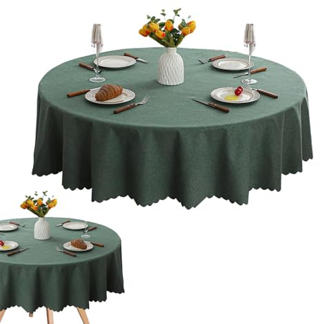 PEEXTBB Bordsduk rund, 120 cm diameter liten vaxduk rund, elastisk trädgårdsbordsduk, liten trädgårdsbordsduk, för matsal, trädgård, fest, bröllop eller hushåll (militärgrön)