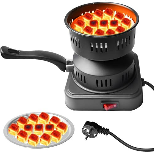 Behogan Encendedor de carbón eléctrico 450 – 600 W: accesorio eléctrico para barbacoa con mango, rejilla de carbón, encendedor de carbón eléctrico, encendedor de carbón, horno de carbón para barbacoa