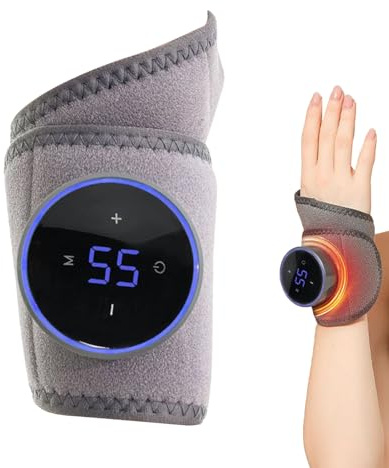 Manchon Poignet Chauffant 1200mAh Chauffe-Mains Adjustable Avec Massage | Bandeau De Poignet Électrique Pour Hiver Extérieur Bras À Domicile Post-Entraînement Routine Fitness