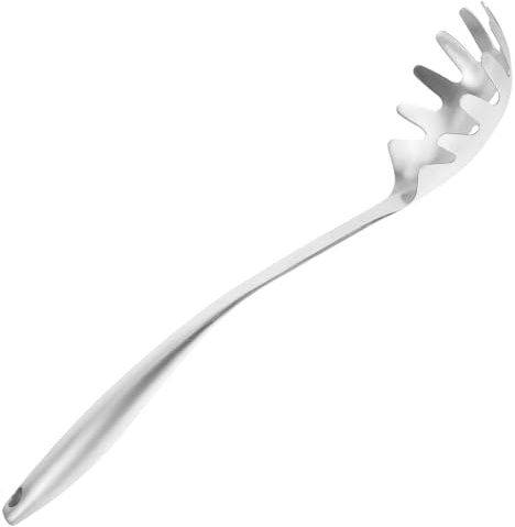 GATHINESS Cuchara de 15 Pulgadas para Servir Pasta de Acero Inoxidable Dientes para Escurrir Sopa y Servir Espaguetis Adecuado para Cocina y Restaurante