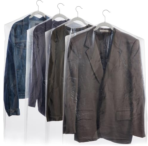 50 Pack Clear Plastic Garment Bags for Hanging Clothes, Dry Cleaner Bag Clothing Protector Covers (21 x 40 In), Normal