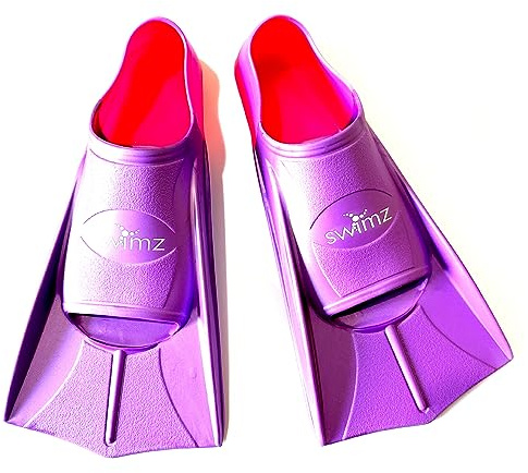 Swimz Silicone Short Blade Training Fins - Purple / Pink