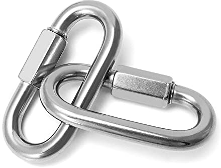 QWORK 6 Stück Edelstahl Schraubverbinder M4, kettenglied, mit 120 kg Tragkraft