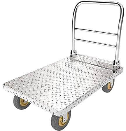 Liudan Platform Trolley Folding Platform Truck Steel Chassis and Handle Moving, Push Hand Truck for Storage Cellar Rolling Flatbed Truck Easy Transport Trolley (Size : 60 Fire)