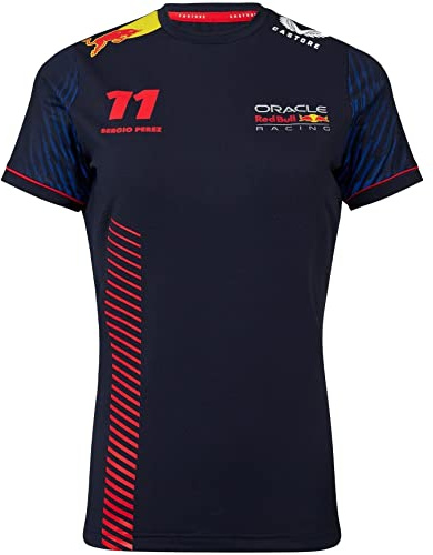 Red Bull Racing F1 Team Sergio Perez 11 Formula Damen T-Shirt Offizielle Formel 1 - Blau - L
