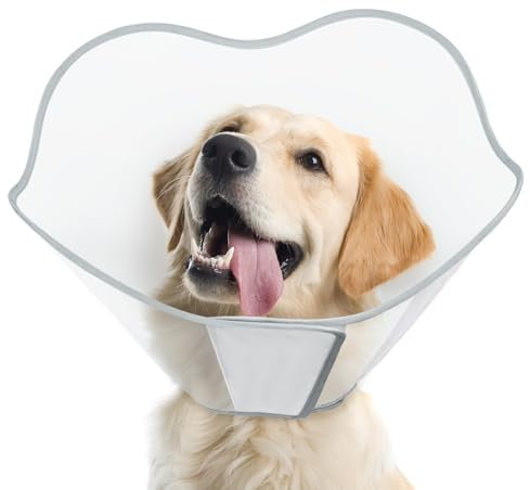 Supet Halskrause für Hunde & Katzen,Leckschutz Hund Schutzkragen Hund, Halskragen Halskrause für Hund Katze (Weiß S)