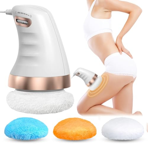 Cellulitmassageapparat, elektrisk massageapparat med anti-celluliter med 3 färger, utbytbart tyghuvud för mage, ben, cellulitmassage, lipudem massageapparat för hudlyft