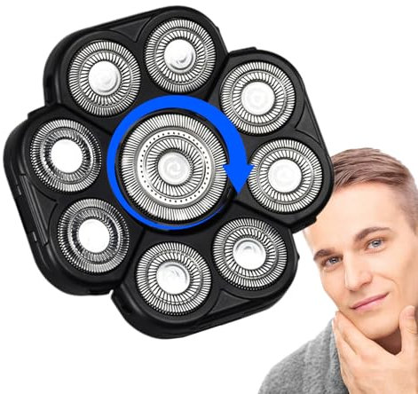 Ersatzköpfe für Elektrorasierer | Ersatzköpfe mit 9 Griffen, Doppelring für Elektrorasierer