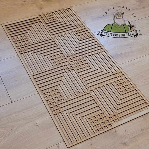 Generic Herringbone Pattern Trellis Grate Radiator Cabinet wall Decorative Screening-grille- Perforated MDF panel (600x300mm) 0147 (6mm thick MDF), 600-0147