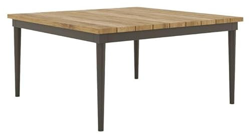 OUTLIV. Monet Loungetisch 80x80 cm aus Aluminium und Teak in Anthrazit/Natur für die Terrasse