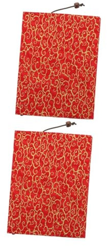 SEWACC 2st Buchumschlag Wiederverwendbare Buchhülle Verschleißfester Buchschutz Buchhüllendekor Japanische Notizbücher Japanisches Notizbuch Buchcover Schützender Bucheinband Stoff Rot