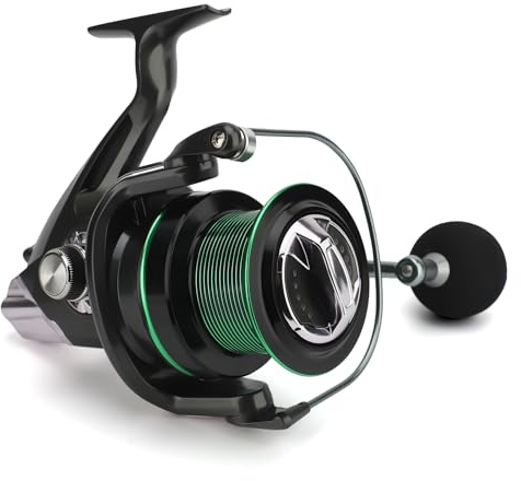 Spindelfiskerulle för saltvatten och sötvatten, metall CNC-vridbar arm-fiskerulle hög temperatur smidesfiber Eva 4,9:1 översättning Ultra Smooth Ultra Light and stark öring abborre karp (TD9000)