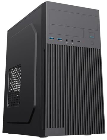 Enterprise Pro Black Office Business PC Case, Micro ATX, 12cm Fan, Mesh Front, USB 3.0, USB-C