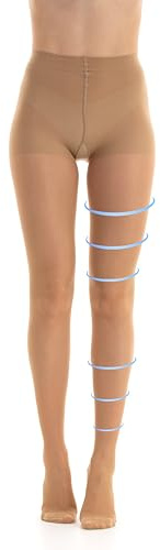 Medizinische Kompressionsstrumpfhose für Damen, Stützstrumpfhose mit Graduated Compression,14-16 Klasse 1 graduiert, Strümpfe tex 70 den durchscheinend formend für Damen (BEIGE, M)