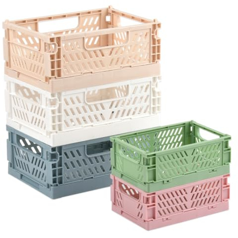BATINO 5 Stück Klappkiste Klein 3stk Klappbox Klein 2stk Mini klappbox, Klappboxen Faltbar Stabil, Klappkorb Faltbar, Stapelbar Klappboxen für Küche, Kinderzimmer, Büro, Aufbewahrungskiste
