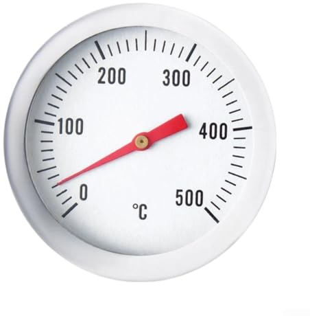 Termómetro de horno con sensor de 70 mm en acero inoxidable con rosca M8, apto para control de temperatura en hornos de leña, pizza y piedra