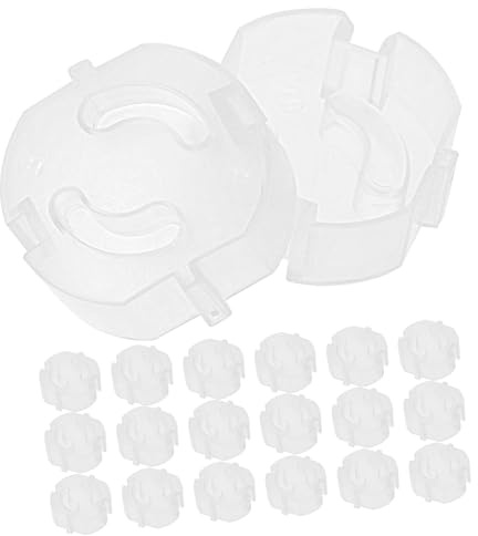 FIXOSHEE 20pezzi Coperture Per Prese Elettriche in Isolate e Resistenti Per Uso Domestico Protezione Anti-scossa Per Ragazzo Ragazza Ragazza Facile Installazione