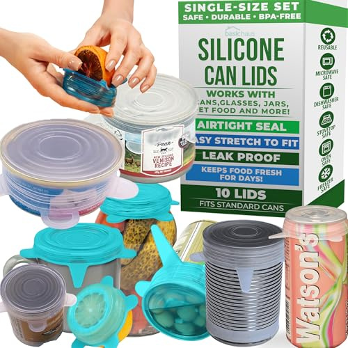 Reusable Silicone Can Lids – 2.6 Inch Can Covers for Dog & Cat Food – Universal Fit - Airtight Stretch Lids for Pet Food Cans, BPA-Free, Dishwasher Safe – 10 Pack