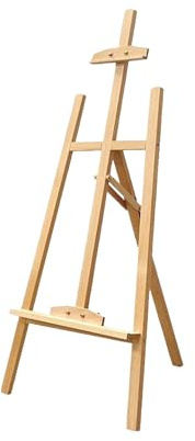 Caballete de Madera Natural para Pintar | Regulable y Plegable | Ajustable en Altura y Ángulo para Lienzos, Cuadros y Fotografías | Portátil, Estable y Resistente para Niños, y Adultos (145cm)
