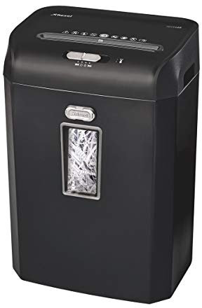 Rexel Promax RES1123 1758025A 12 Sheet Manual Strip Cut Shredder for Personal or Executive Use (Up to 2 Users), 23 Litre Bin, Extended Run Time, Black