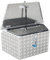 ADE Premium Trapez Deichselbox 600x(400) x300x300mm aus Alu Riffelblech inkl. Gasdruckdämpfer, Staubox, Werkzeugkasten, Gurtkiste, Anhängerbox, Edelstahlhaus GmbH, Made in Germany