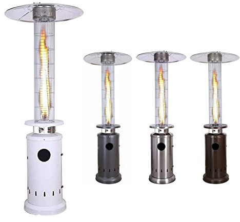 Marvin Stufa A Fungo Gas Bombola Gpl Da Esterno Portatile Cilindro Arredo Riscaldante Per Terrazzo Patio Giardino Locali Ristoranti Bar In Acciaio Potenza 13 Kw (bianco)