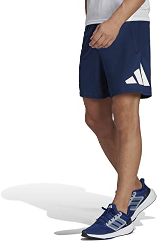 adidas Men's Train Essentials Logo Training Shorts, Dark Blue/White, 3XL 7 inch