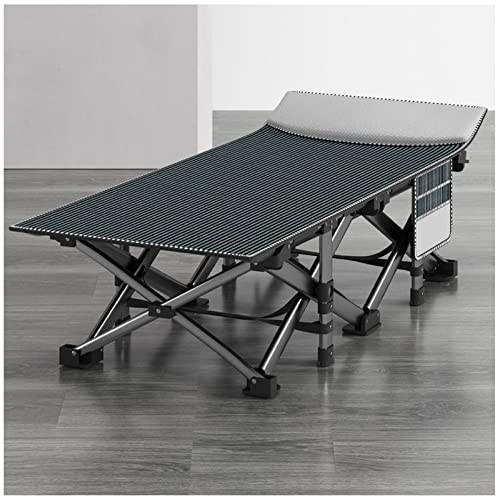 ZTGL Feldbett Klappbett mit Kissen, 190x75cm Campingbett bis 200kg Feldbett Klappbar XXL Camping für Erwachsene, Outdoor, Garten, Camping, Reisen, Indoor