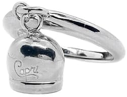 Cavaliere Gioielli Anello Campanella Capri Argento 925 Rodiato Portafortuna Pendente Regolabile Donna Ragazza Moda Amuleto Fashion