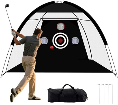 TTCBSPORTS Golf Practice Net 10x7ft for Garden, Golf Hitting Net for Backyard Driving, Chipping Nets and Mat Indoor/Outdoor - GolfNet Simulator for Home, Gift for Men/Dad (Net Only)