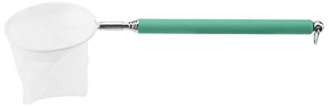 Tnfeeon Guadino da Pesca Rete da Pesca dal Design Allungabile con Manico in Acciaio Inossidabile Rete per Scrematura di Gamberetti per Pesci per Laghetto per Acquari (Green)