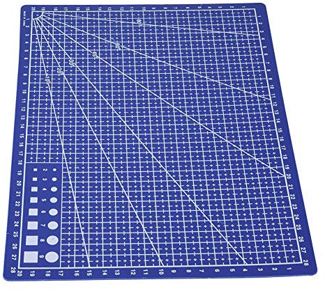 Schneidematte, Langlebig, Gitterlinien, Bastelwerkzeug, Bürobedarf, Zubehör für Modellbau und Andere Präzise Arbeiten, Blau, A4