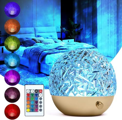 Ocean Lamp Aurora Night Light - 360° Ocean Wave Ceiling Projector for with 16 Colors,Northern Lights Cube for Room Decoration,Mood Sensory Lights for Bedroom/Party,Birthday Gifts for Kids Women Men