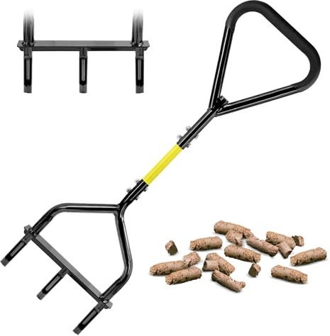 Jardineer Aireador manual de núcleo para césped, aireación de suelo de 5 pulgadas de profundidad, mango triangular para estabilidad, tubos que no se obstruyen para el cuidado del césped y el jardín