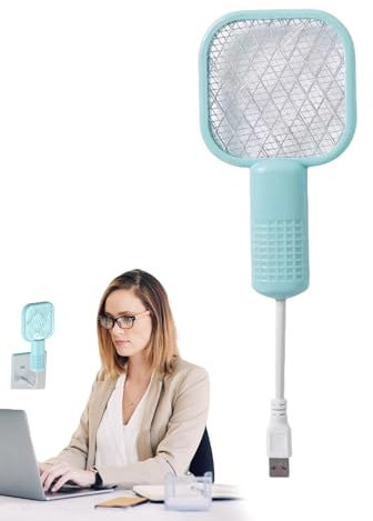 Electric Fly Swatter, Racket Zapper, 6.69x3.82in - Paleta LED atractivo, luz trampa recargable, dispositivo de mano para seguro, hogar, cocina, interior