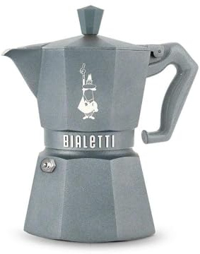 Bialetti Moka Exclusive Octagonal Induction – Caffettiera Espresso in Alluminio e Acciaio, Colori Silver Grey e Desert Sand – Compatibile Gas e Induzione – Made in Italy (Silver Grey Grigio)