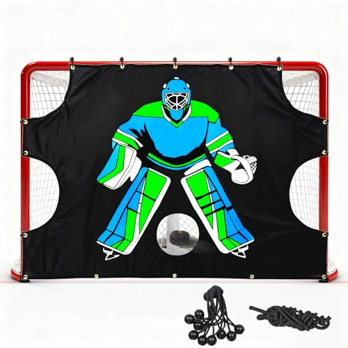 Ice Hockey Shooting Target: 72x48 in Quick Install Waterproof Training Aid Improve Accuracy for Outdoor Indoor Sport Field Teens Adult Coach Players - 1 Pieces