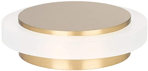 EVI Herrajes | Adhesive Brass Door Stop | Ø35x13mm | Gold Finish | White Natural Silicone Rubber | Minimalist Design | Mod. I-203X12-BLMT