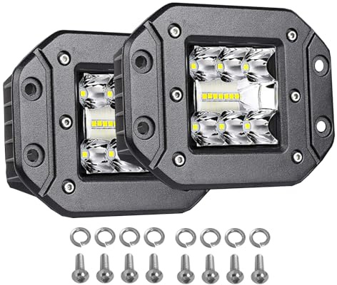 PICAA Faro di Lavoro Led 12v 24v, 2pcs 5 pollici 42W Proiettore LED Auto Luci di Lavoro Lampada da Lavoro per Camion Trattore 4x4 ATV SUV Moto