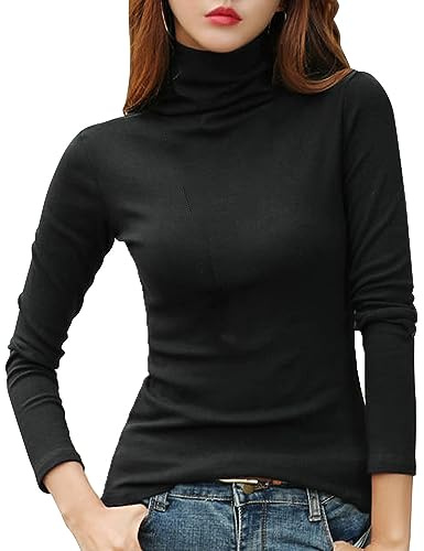 FFWTPY Maglia Termica da Donna Maglietta Funzionale con Scollo Rotondo Collo Alto Base Layer Basic Top Intimo Traspirante Abbigliamento Termico Inverno