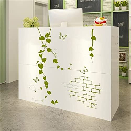 Empfangstheke, klein, modern, Kassierer, einfache Theke, Supermarkt, Supermarkt, Bekleidungsgeschäft, Friseur, Stehtisch, Empfangstheke, überall einsetzbar (Farbe: Weiß2, Größe: 100 x 38 x 9