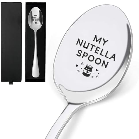 GLOBLELAND Cucchiaio in Acciaio Inossidabile con Incisione My Spoon da 7.6 Pollice con Confezione Regalo Divertente Cucchiaio da Tavola per Cena Cucchiaio da Zuppa e caffè per Amici